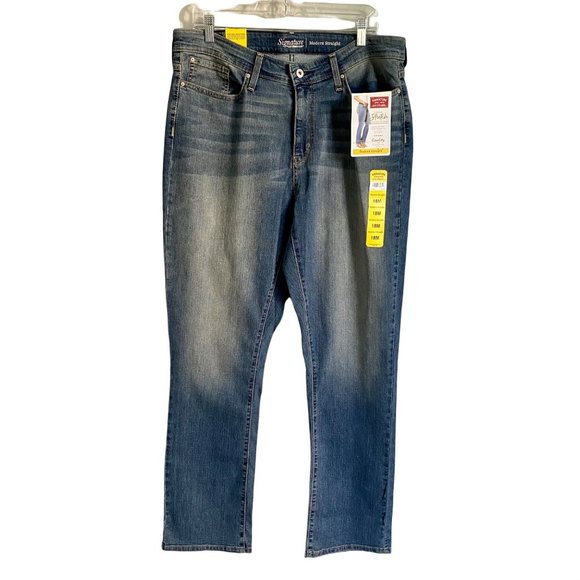 Signature by Levi Strauss Denim - Levis Signature Modern Straight Jeans Irregular Size 18